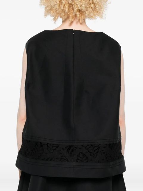 Marni lace-insert sleeveless blouse - Black