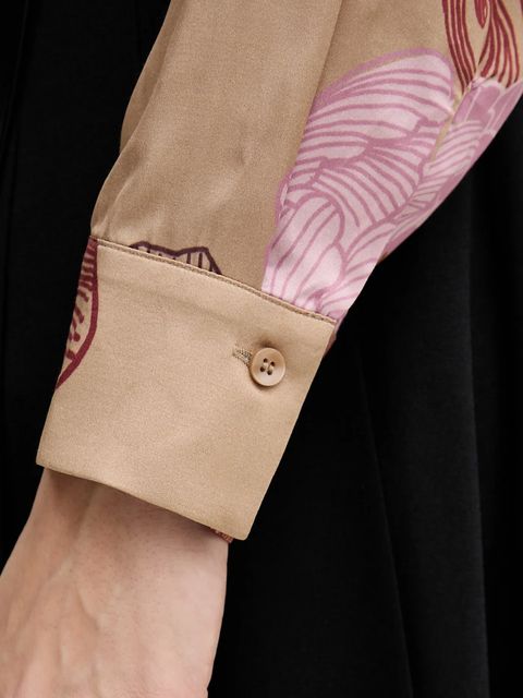 Sisley koszula damska kolor beżowy relaxed z kołnierzykiem klasycznym 5IBNLQ07F