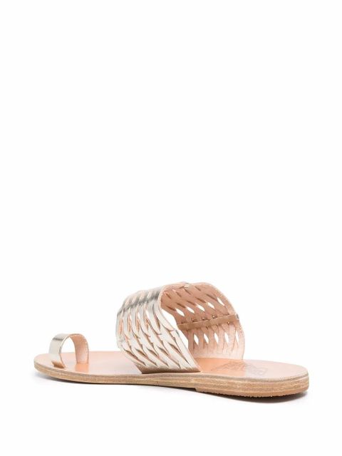 Ancient Greek Sandals metallic-effect leather mules - Gold