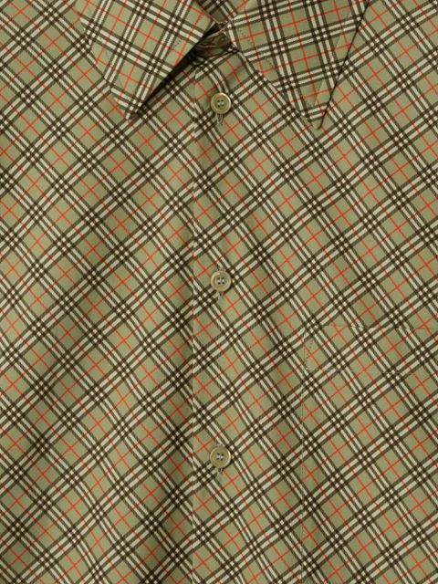 Burberry check-pattern cotton shirt - Green