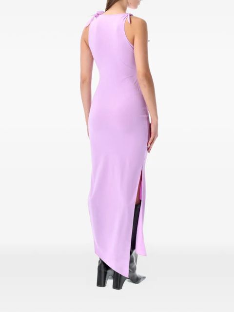 Coperni rose-appliqué midi dress - Purple