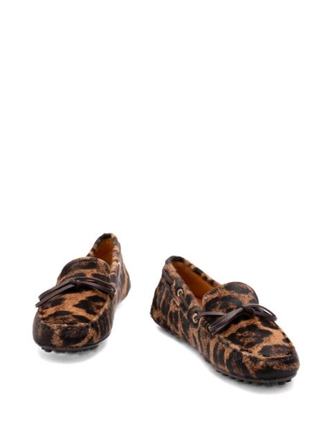 Tod's leopard-print loafers - Brown