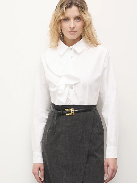 Answear.LAB koszula damska kolor biały regular z kołnierzykiem klasycznym - zdjęcie produktu nr 1