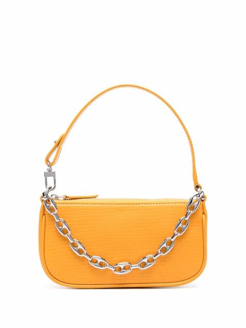 BY FAR mini Rachel lizard-skin effect shoulder bag - Orange - zdjęcie produktu nr 1