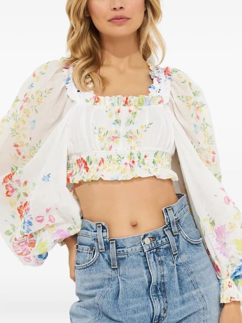 Charo Ruiz Ibiza Hince floral square-neck top - White - zdjęcie produktu nr 1