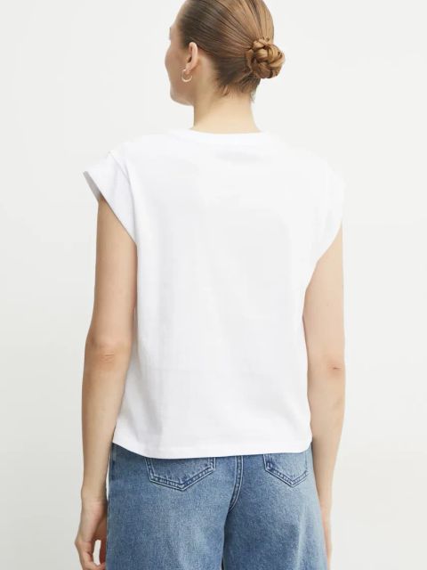 Twinset t-shirt bawełniany damski kolor biały 251TP2073