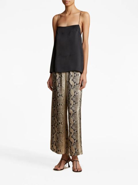KHAITE Mindy snake-print crop trousers - Black - zdjęcie produktu nr 2