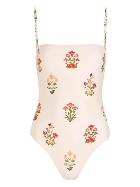 Agua By Agua Bendita Durazno Canna floral-print swimsuit - Neutrals - zdjęcie produktu nr 1