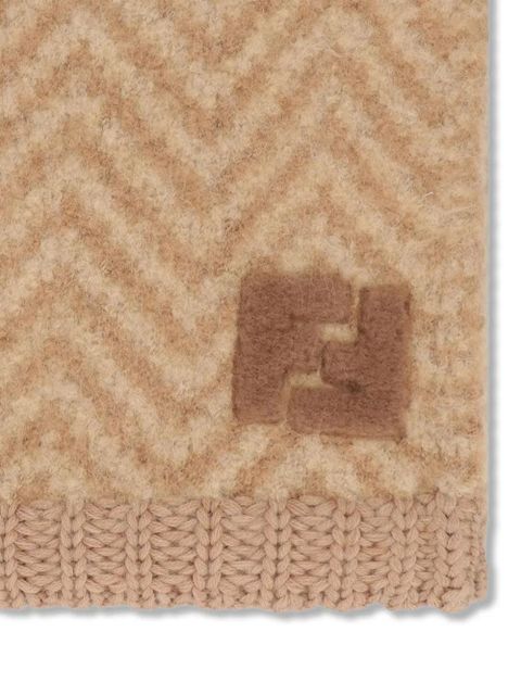 FENDI chevron logo scarf - Brown