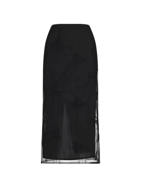 Blumarine butterfly embroidered midi skirt - Black - zdjęcie produktu nr 1