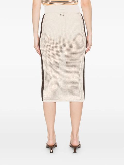 PINKO knitted striped skirt - Neutrals
