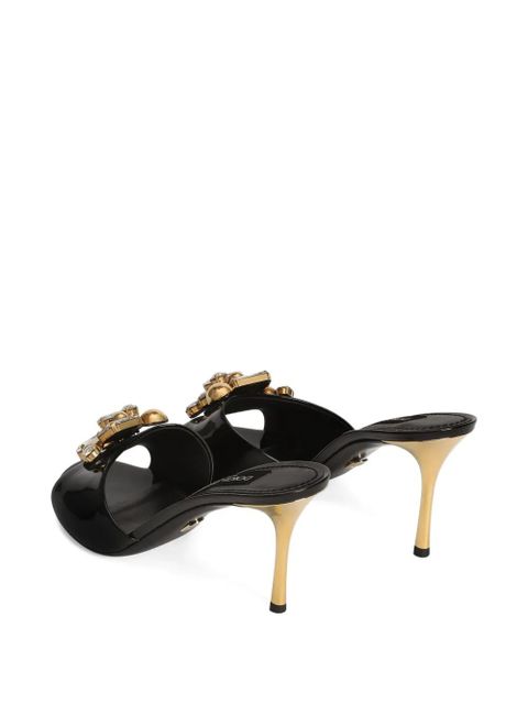 Dolce & Gabbana 75mm crystal-embellished heeled mules - Black
