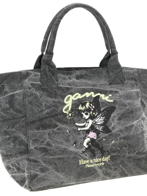 GANNI Fairy crystal-embellished tote bag - Grey