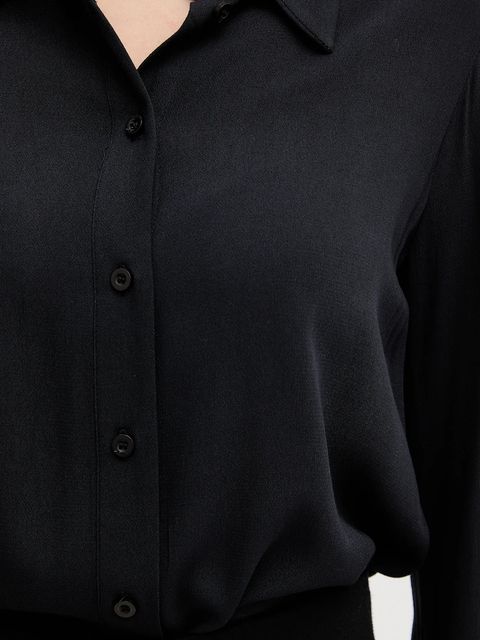 Silvian Heach koszula BEKUY damska kolor czarny regular z kołnierzykiem klasycznym GPA25005CA