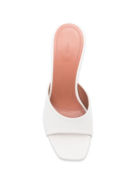 Amina Muaddi Lupita square-toe heeled sandals - White