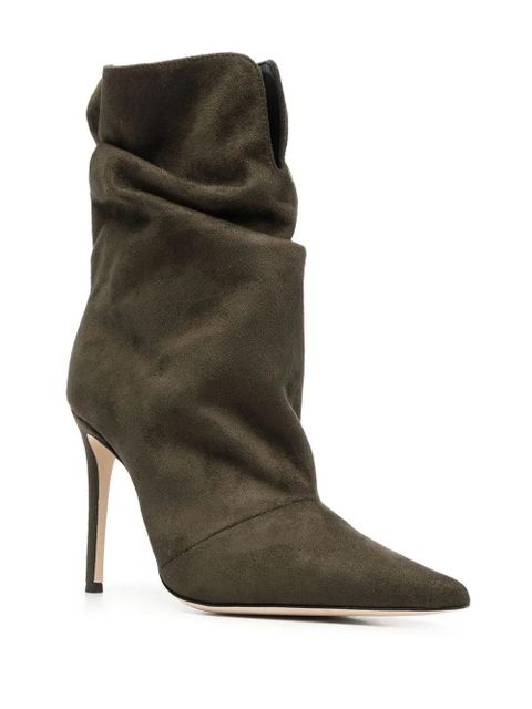 Giuseppe Zanotti suede pointed-toe boots - Green - zdjęcie produktu nr 2