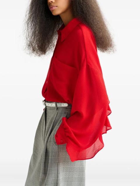 Essentiel Antwerp ruffled sleeves shirt - Red