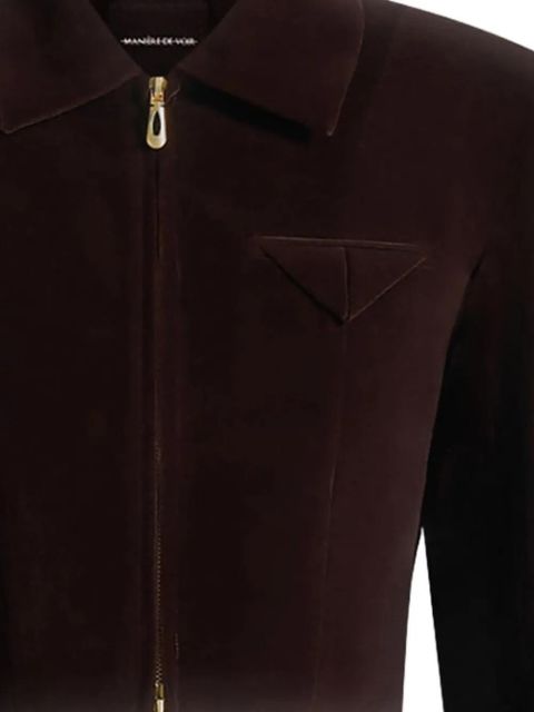 Manière De Voir Adina velvet zip jacket - Brown