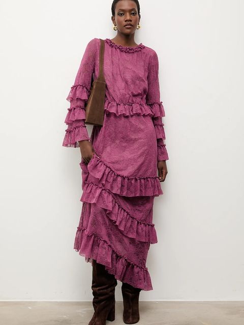 Answear.LAB kozaki zamszowe kolor brązowy na słupku