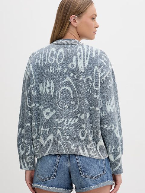 HUGO Blue sweter damski bawełniany Slicary_B - zdjęcie produktu nr 1