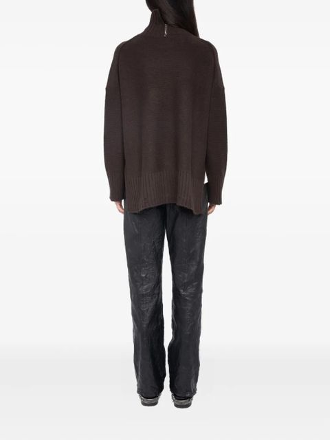 Zadig&Voltaire Bleeza skull-embellished turtleneck sweater - Brown