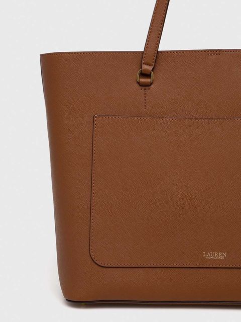 Lauren Ralph Lauren torebka skórzana kolor brązowy