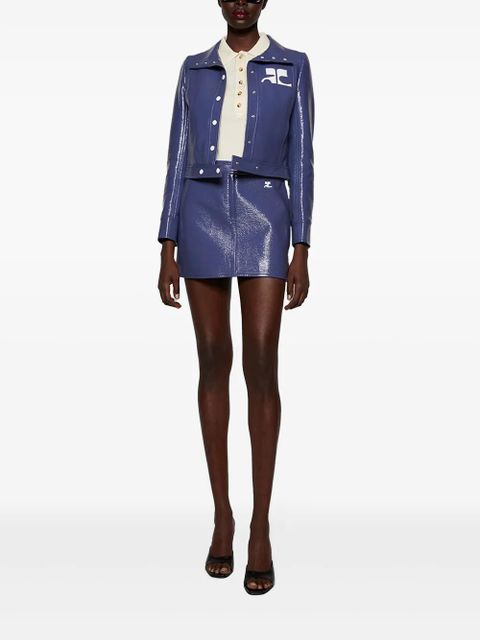 Courrèges logo mini skirt - Blue