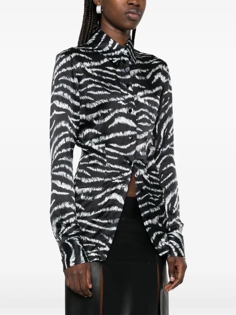 The Attico zebra-print shirt - Black - zdjęcie produktu nr 2