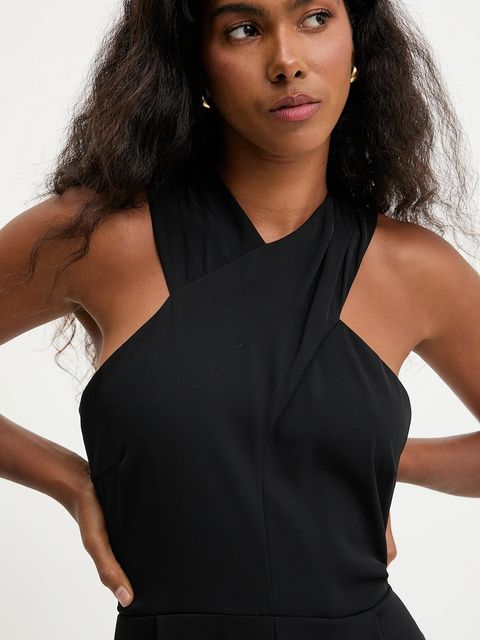 Answear.LAB kombinezon kolor czarny z dekoltem w szpic