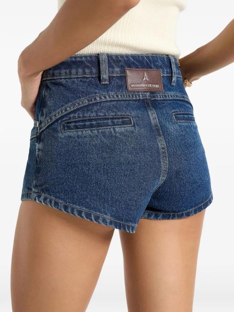 Manière De Voir Lore sculpted denim shorts - Blue