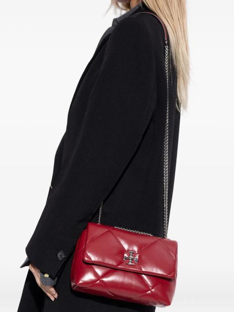 Tory Burch quilted-design logo-detail chain shouder Bag - Red