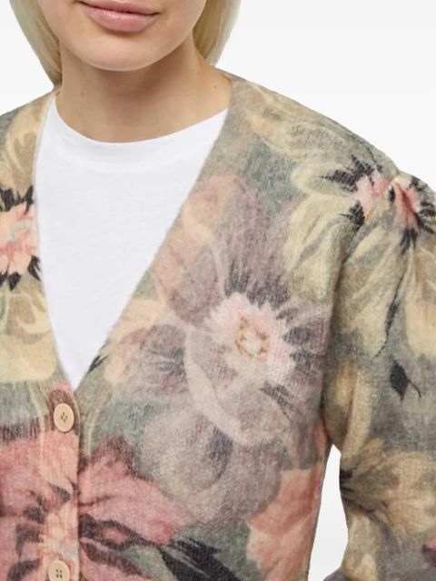 MC2 Saint Barth Lyza floral-pattern button cardigan - Green - zdjęcie produktu nr 2