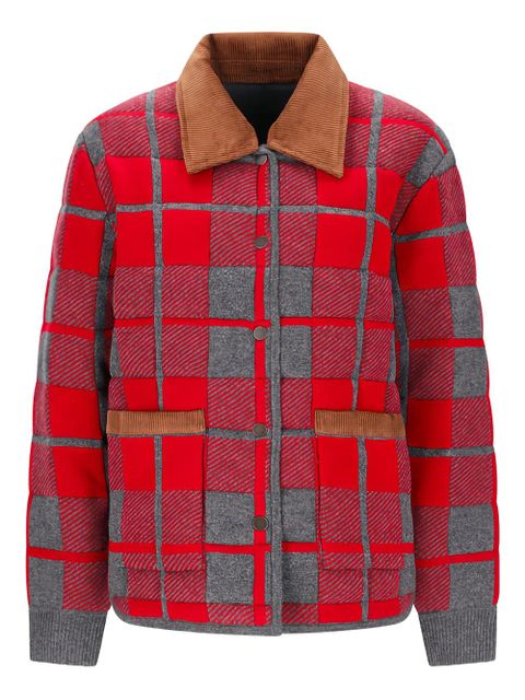 Guest In Residence corduroy-colar check-pattern jacket - Red - zdjęcie produktu nr 1