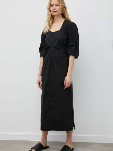 Day Birger et Mikkelsen sukienka bawełniana Megan kolor czarny midi prosta - zdjęcie produktu nr 2