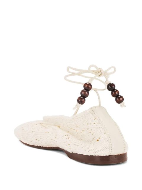 ALOHAS beaded lace-up rosemary ballet - Neutrals - zdjęcie produktu nr 2