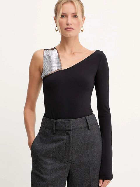 Patrizia Pepe body damska kolor czarny z aplikacją 2M4504 J338 - zdjęcie produktu nr 1