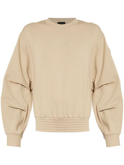 Moncler logo-embroidered sweatshirt - Neutrals - zdjęcie produktu nr 1