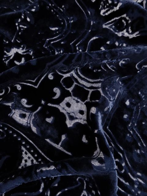 ETRO paisley-pattern velvet scarf - Blue