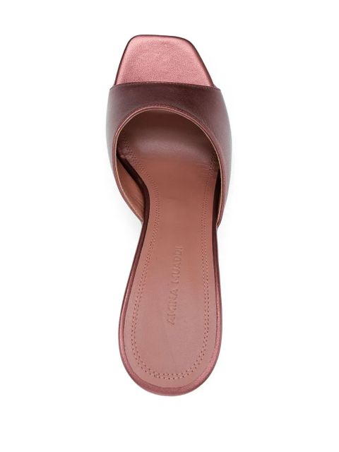 Amina Muaddi Lupita satin-finish 100mm sandals - Brown