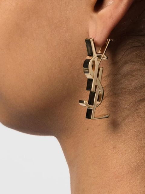 Saint Laurent monogram-lettering earring - Gold - zdjęcie produktu nr 2