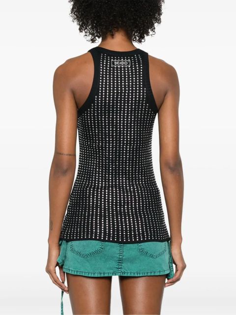 The Attico crystal-embellished tank top - Black