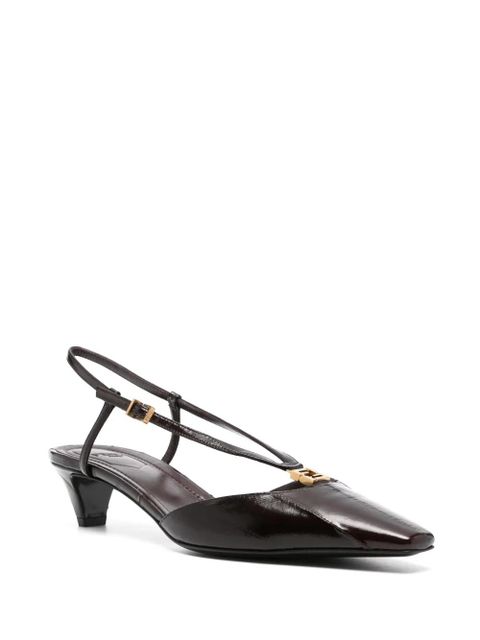 FENDI 40mm FFold slingback pumps - Brown