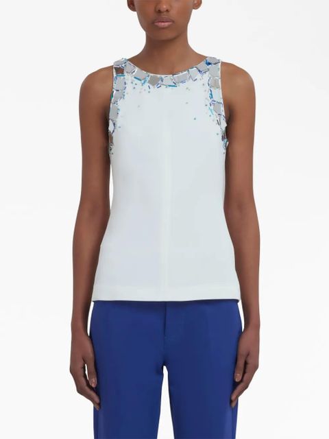 Marni bead-embellished sleeveless blouse - White