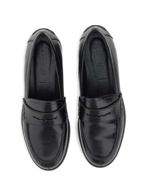 Aeyde Oscar leather loafers - Black