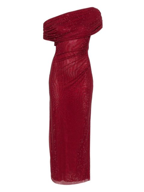 Self-Portrait drape detail midi dress - Red - zdjęcie produktu nr 1
