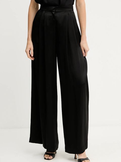 Pinko spodnie damskie kolor czarny szerokie high waist 105716 A1Y5 - zdjęcie produktu nr 1