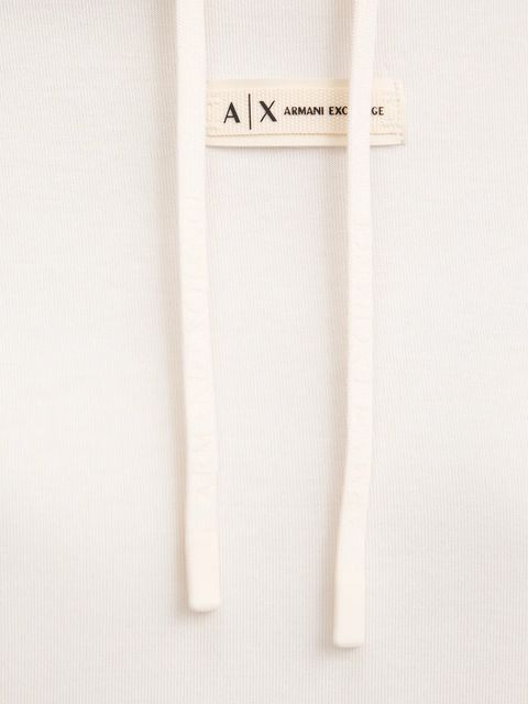 Armani Exchange bluza damska kolor beżowy z kapturem gładka XW000745 AF16134