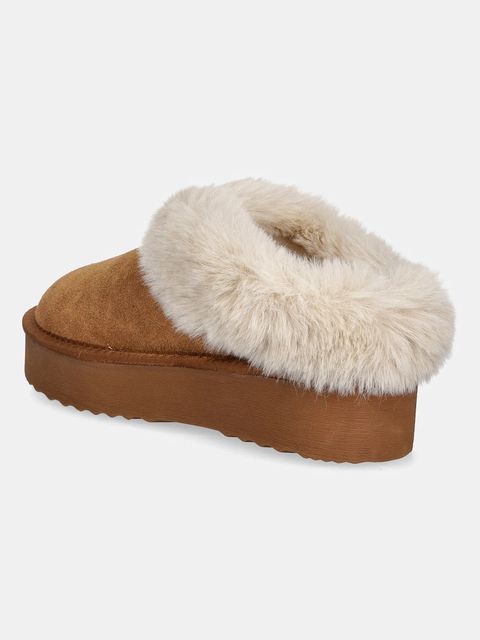 Steve Madden kapcie zamszowe Snow kolor brązowy 11005021