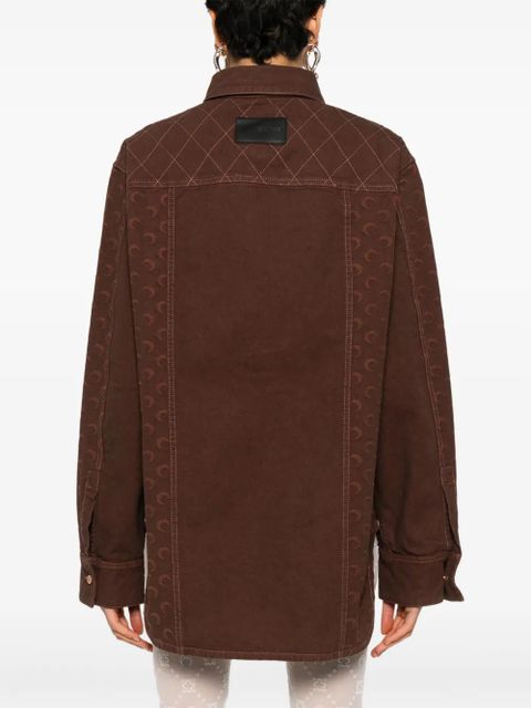 Marine Serre Moon-jacquard shirt - Brown