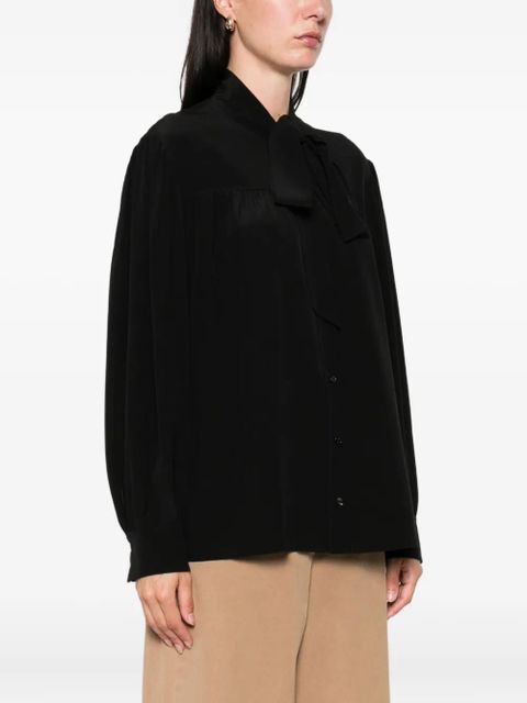 Chloé pussy bow-collar silk top - Black